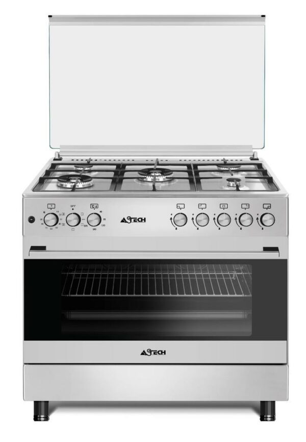 CUISINIÈRE ASTECH CK96MS 90/60 5 FEUX FULL OPTION VENTILO + ÉCRAN